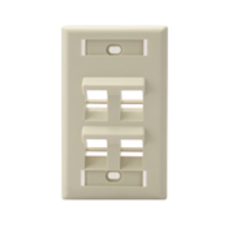 LEVITON WALLPLATES WP 4PORT SG ANG ID IV 42081-4IS